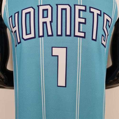 75th Anniversary Ball #1 Charlotte Hornets Blue NBA Jersey