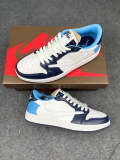 AJ1 Low side inverted hook blue