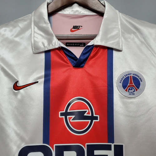 Paris saint germain 1998-99 away white soccer jerseys