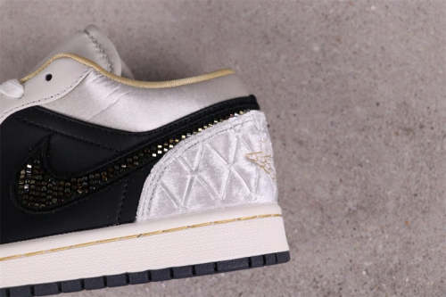 Air Jordan 1 Low help black and green tie-dye gradient