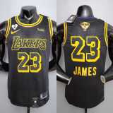 New James #23 Lakers black NBA Jersey