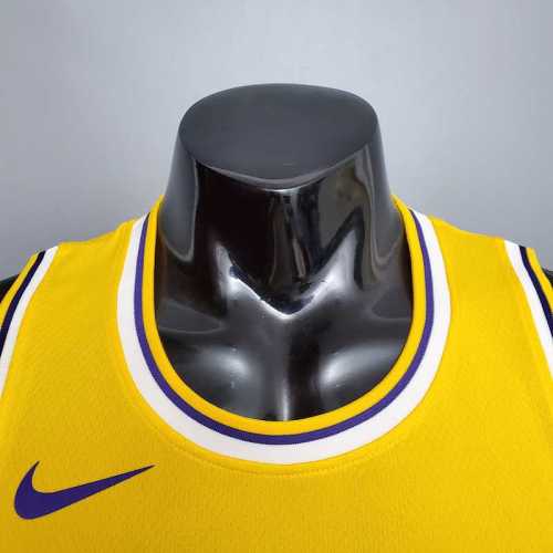 James #6 Lakers Round neck yellow NBA Jersey