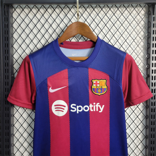 Barcelona 2023-24 home kids soccer jerseys