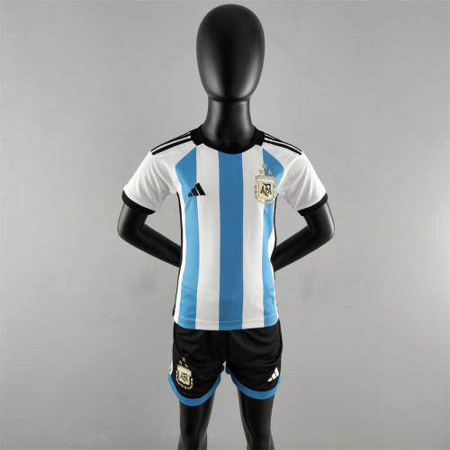 Argentina 2022-23 home kids soccer jerseys