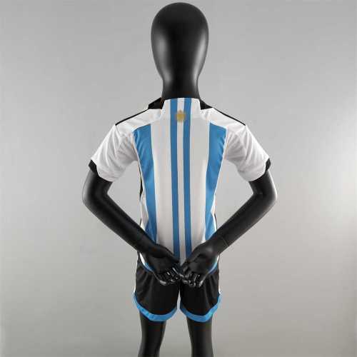 Argentina 2022-23 home kids soccer jerseys