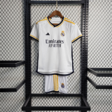 2023-24 Real Madrid home kids kit soccer jerseys