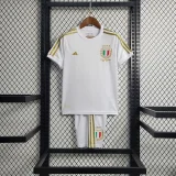 Italy Italian 2023-24 White Commemorative Edition kids soccer jerseys