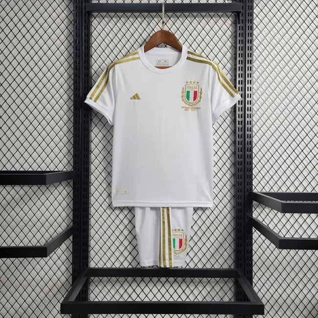 Italy Italian 2023-24 White Commemorative Edition kids soccer jerseys