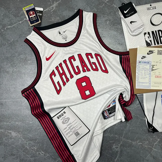 CSeason 2023 Bulls White City Edition No. 8 Lavine NBA Jersey