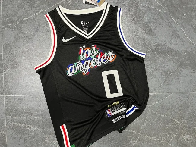 Season 2023 Clippers Black City Edition # 0 NBA Jersey