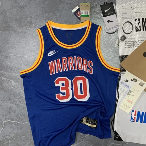 Warriors 75th Anniversary Blue Commemorative Edition No. 30 Curry NBA Jersey