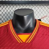 2023-24 Roma Home player version soccer jerseys（Sponsor name printed）