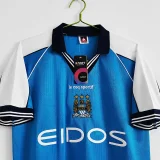 Manchester City 1999-01 home soccer jerseys