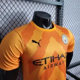 Manchester City 2023-24 orange goalkeeper player version soccer jerseys
