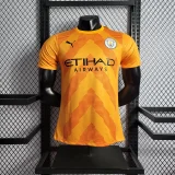 Manchester City 2023-24 orange goalkeeper player version soccer jerseys