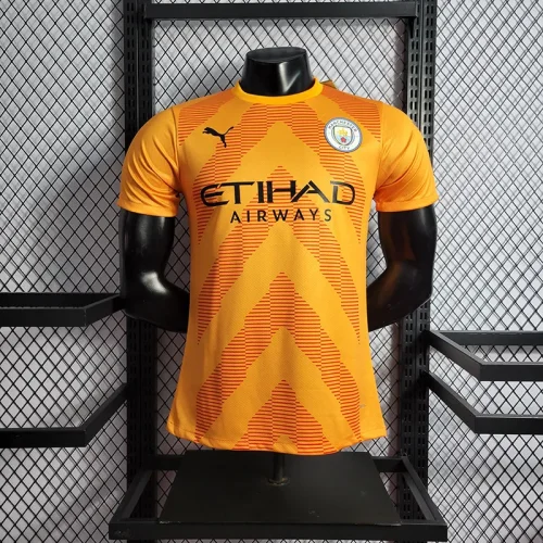 Manchester City 2023-24 orange goalkeeper player version soccer jerseys