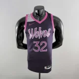 Minnesota Timberwolves TOWNS#32 Black and Purple NBA Jersey