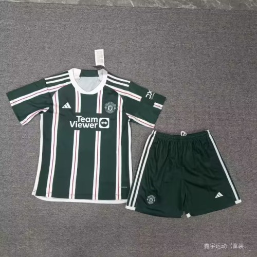 2023-24 Manchester United away kids soccer jerseys