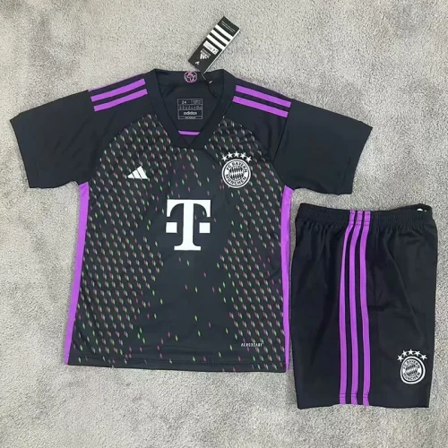Bayern 2023-24 away kids soccer jerseys