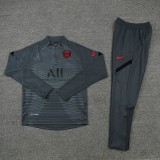 Paris Saint-Germain Dark Gray Half Pull Up Training Suit