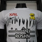 Jeddah United away game white Player version soccer jerseys 