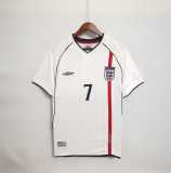 2002 England home white soccer jerseys