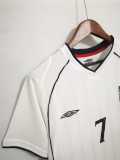 2002 England home white soccer jerseys