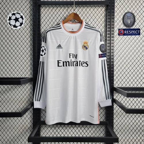 Real Madrid 2013-14 home long Soccer jersey