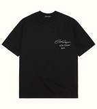 C7001# Minimalist cursive slogan logo printed short-sleeved T-shirt