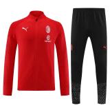 2023-24 AC Milan Red Half Zipper Jacket +Pants