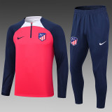 2023-24 Atletico Madrid red half zipper sweater suit
