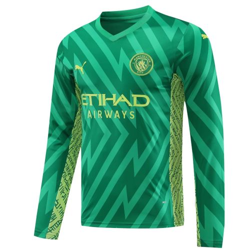 2023-24 manchester city Green goalkeeper long sleeve jersey