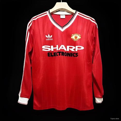 Retro 1982-83 Manchester United Home Long Sleeve Jersey