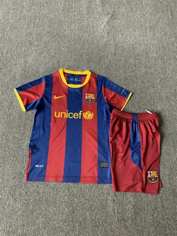 Barcelona home 2010-11 retro kids kit soccer jerseys