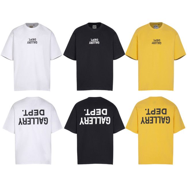952*Gallery Dept new flip reverse letter basic cotton short-sleeved T-shirt