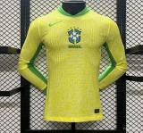 2024 Brazil Player Version Home Long Sleeve Jersey