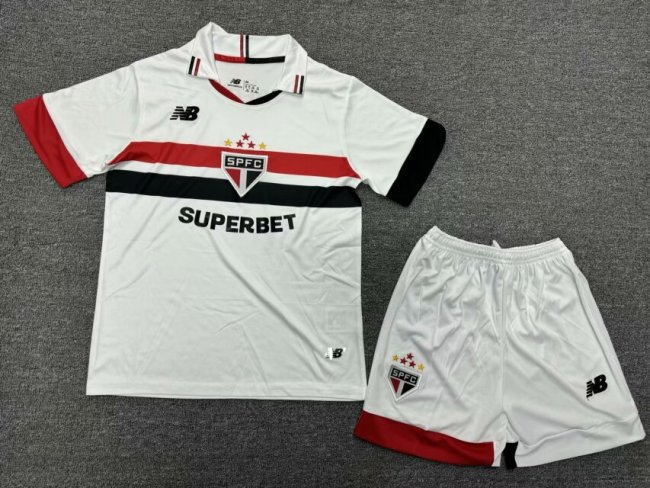 Sao Paulo 2023-24 Home kids soccer jerseys