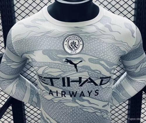 2024-25 Manchester City Puma Year of the Dragon White Player Version Long Sleeve Jersey