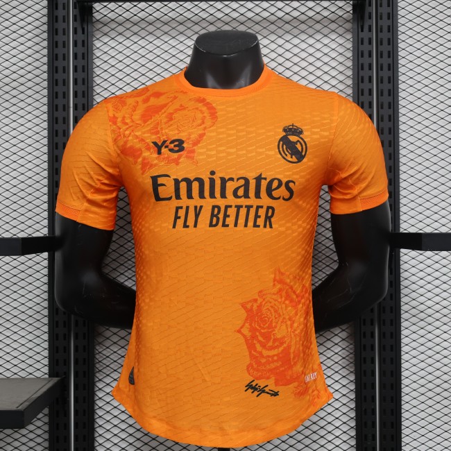 2023-24 Real Madrid Y3 Orange Joint Player Edition Jersey