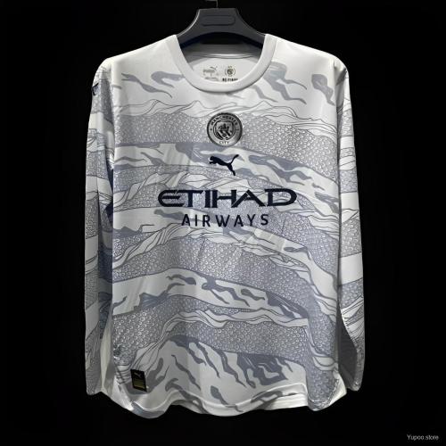 2024-25 Manchester City Puma Year of the Dragon White Long Sleeve Jersey