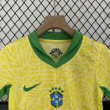 Brazil 2024 home kids soccer jerseys