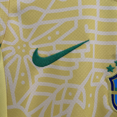 Brazil 2024 home kids soccer jerseys