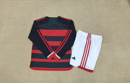 2024-25 Flamengo home long sleeve kids kit