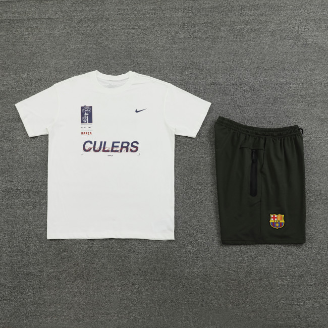 2024-25 Barcelona white cotton training suit