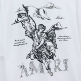 2202*AMIRI Angel retro logo printed cotton T-shirt