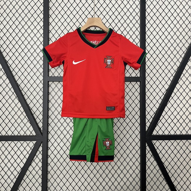 2024-25 Portugal home kids soccer jerseys
