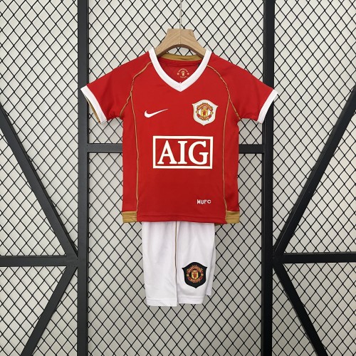 2006-07 Manchester United home red retro kids kit
