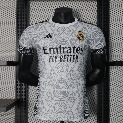 Player Version 2024-25 Real Madrid White(The player version is more slim fit, it is recommended to buy one size larger)