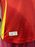 Player Version 2024 Spain Home Long Sleeve Jersey