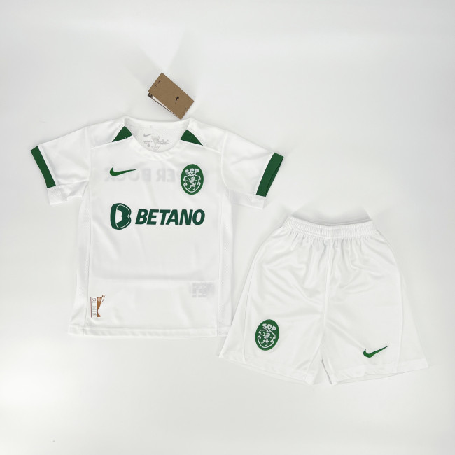 2024-25 Sporting Lisbon white kids kit